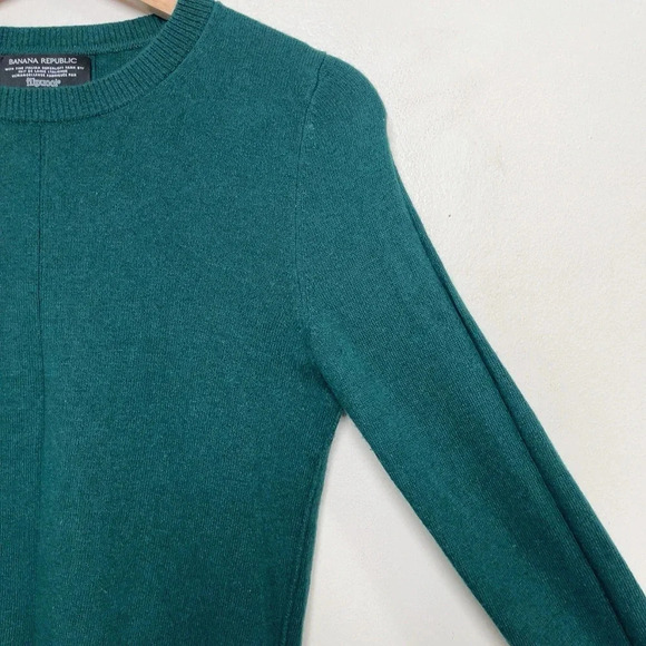 Banana Republic Womens XS Crew Neck Green Filpucci Cashmere Sweater - Picture 6 of 12